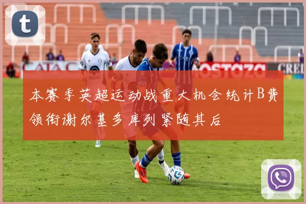 本赛季英超运动战重大机会统计B费领衔谢尔基多库列紧随其后